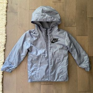 NIKE Winter Hooded Fleece Jacket Glacier Grey Frost Size 5-6 Yrs